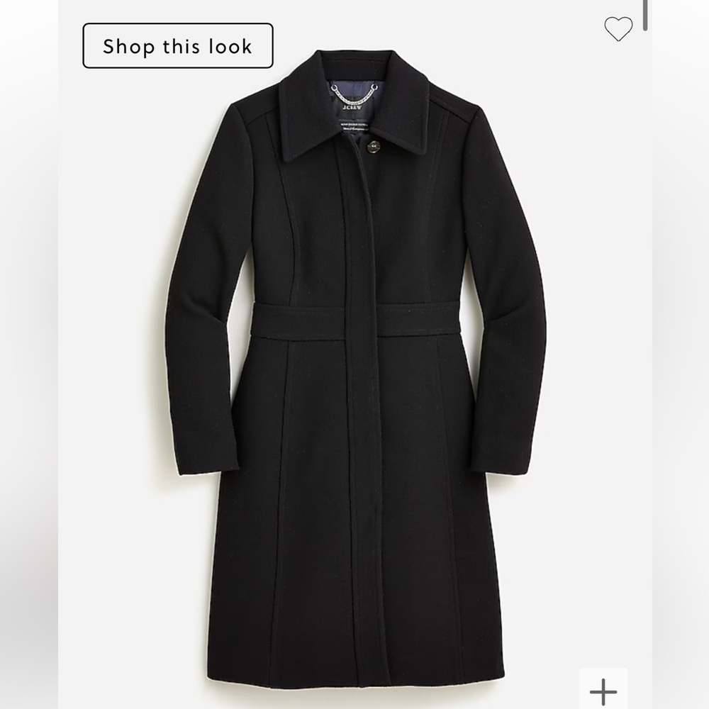 J CREW BLACK LADY DAY COAT WINTER JACKET 00
